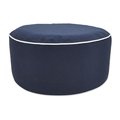 Saro Lifestyle SARO PU906.BL Simply Solid Inflatable Ottoman  Blue PU906.BL